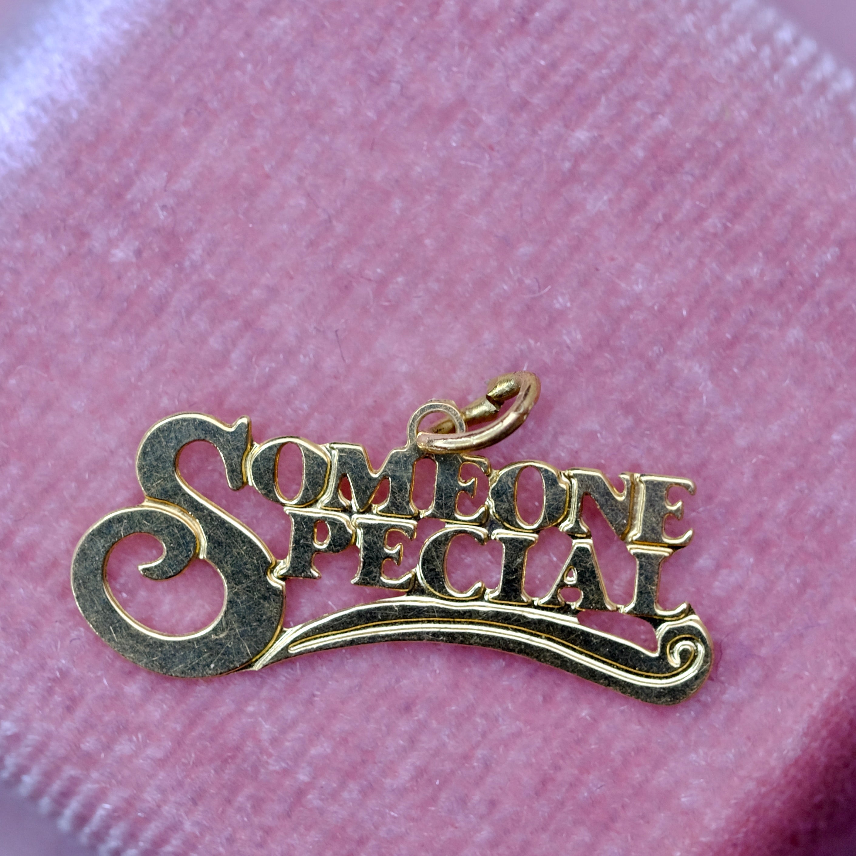 Cute Dainty "Someone Special' Pendant / Charm 14K Real Gold