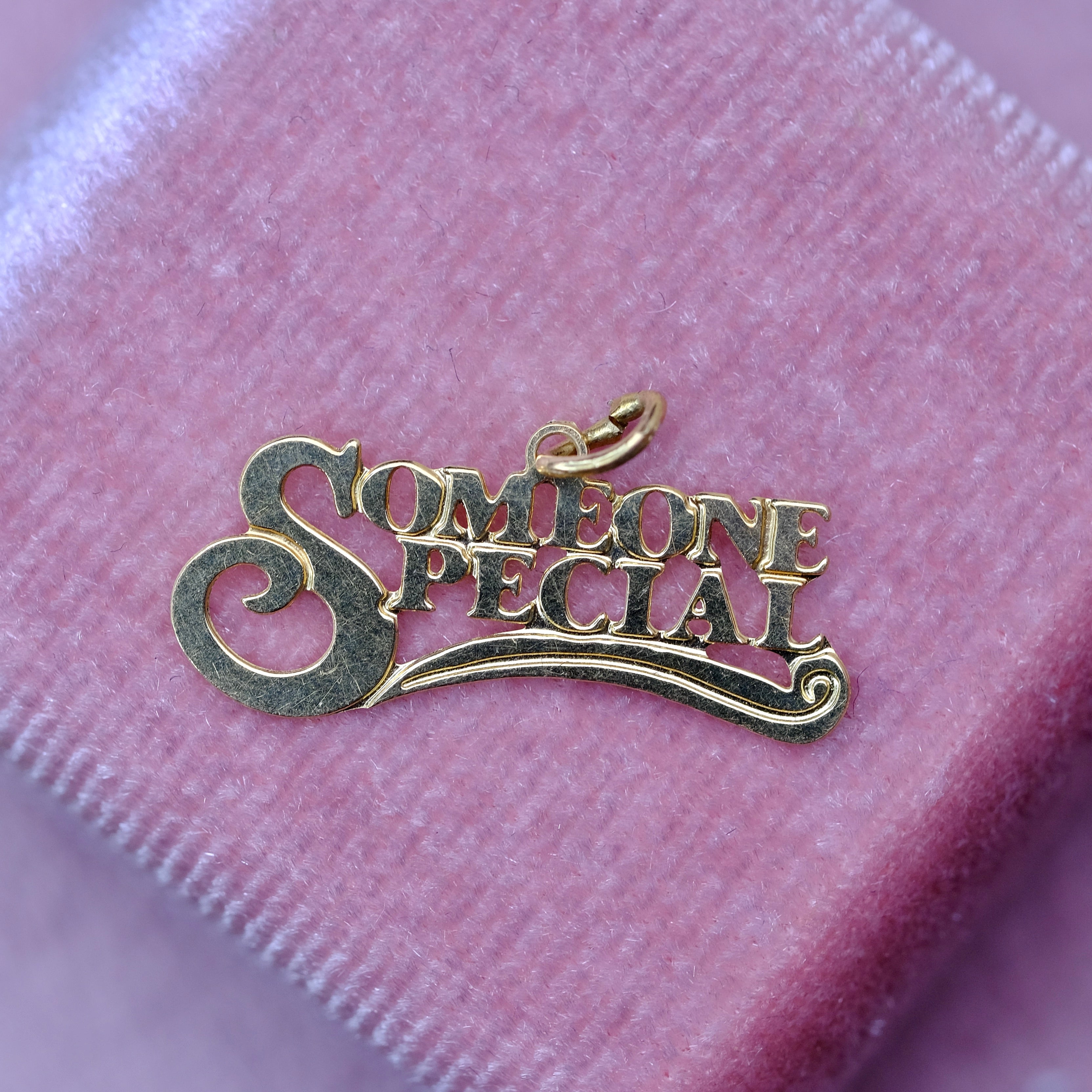 Cute Dainty "Someone Special' Pendant / Charm 14K Real Gold