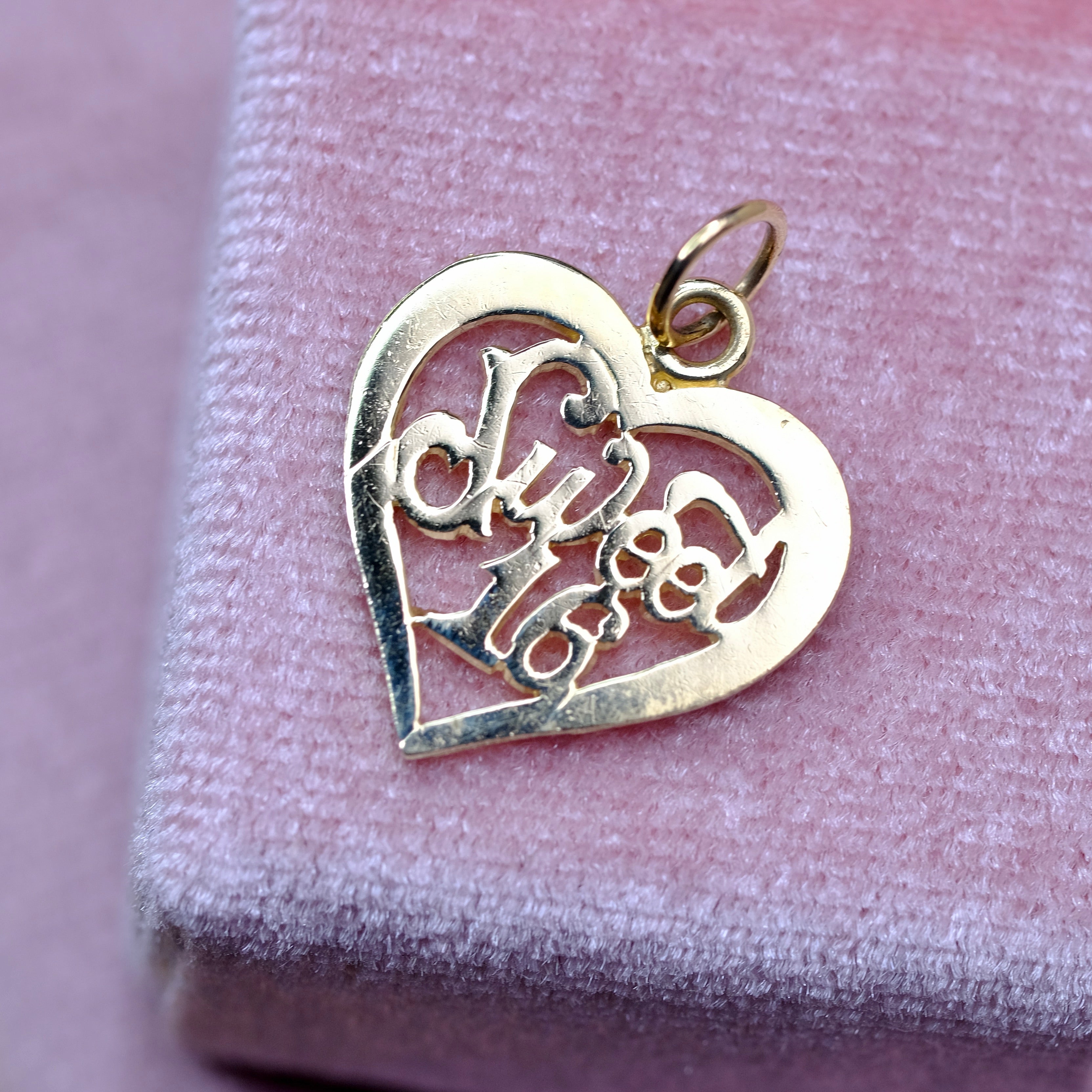 14K Real Yellow Gold Pendant "Sweet 16"