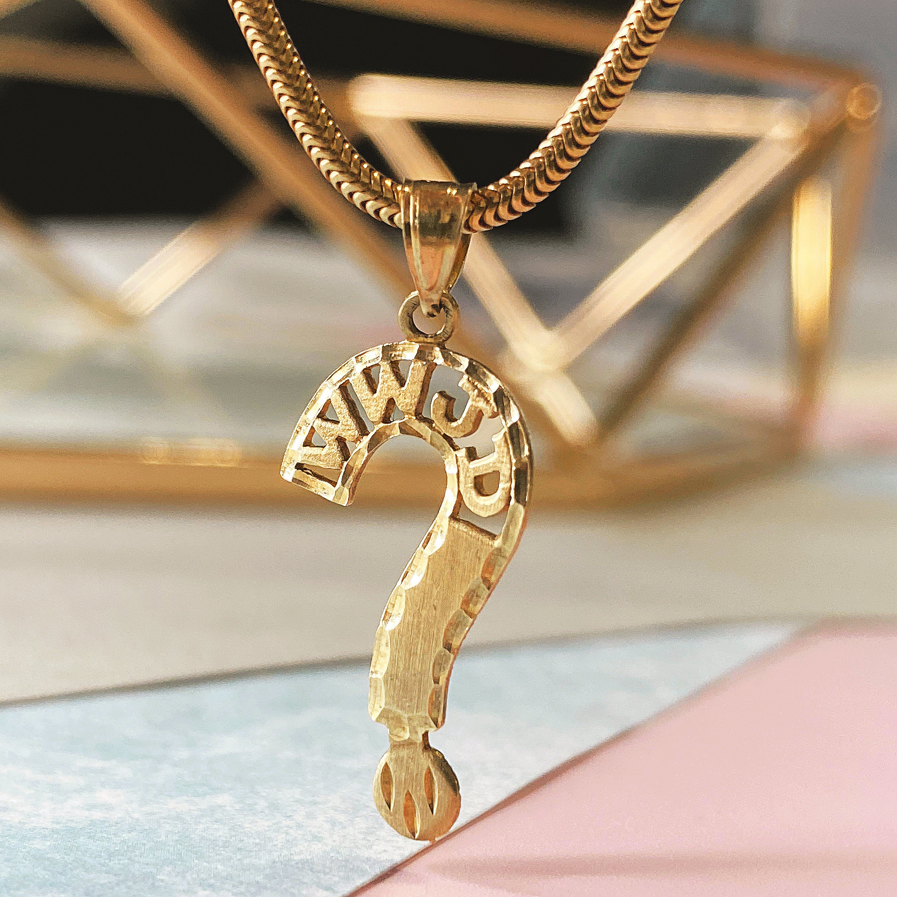 10K Yellow Gold "WWJD" What Will Jesus Do Pendant