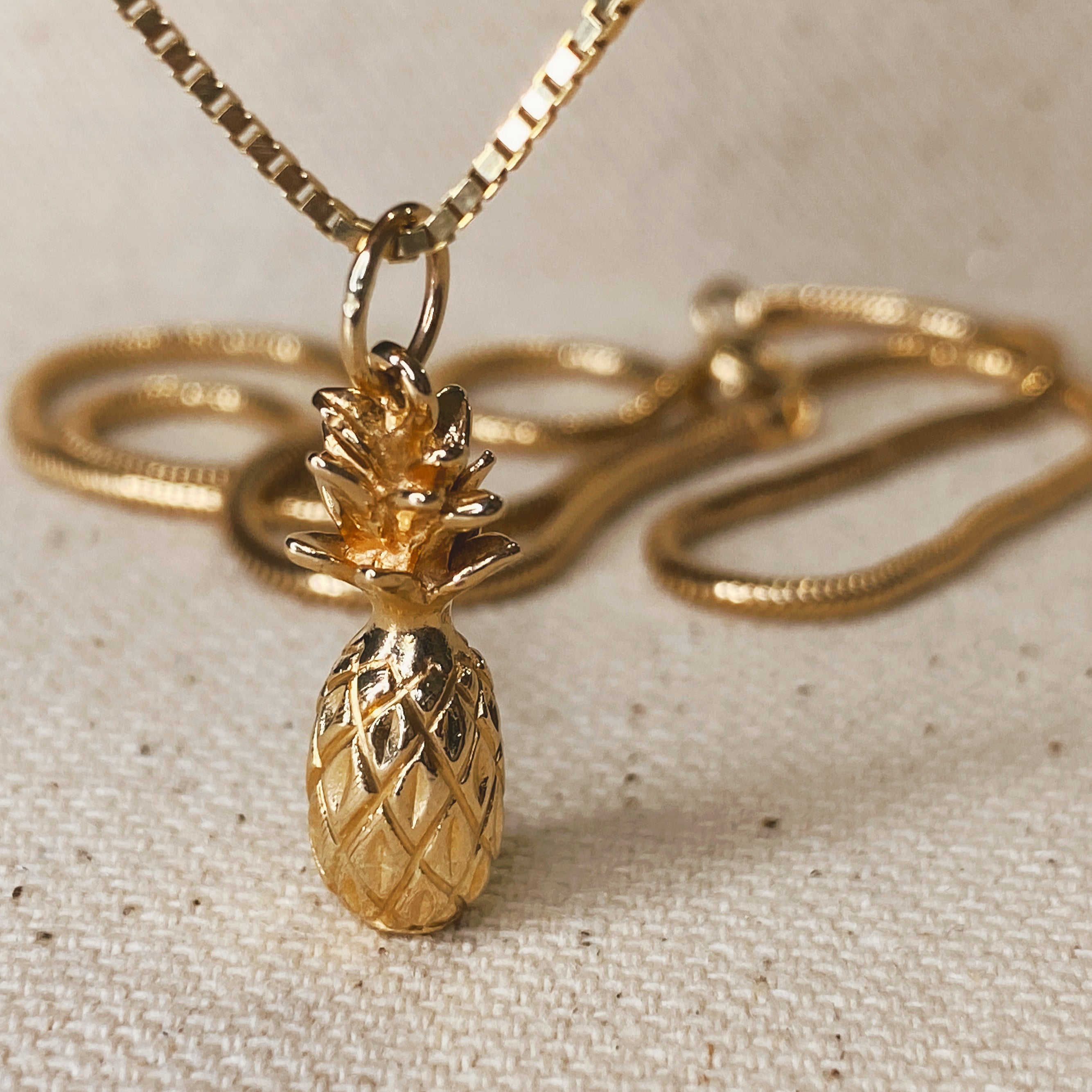 14K Yellow Pineapple Pendant