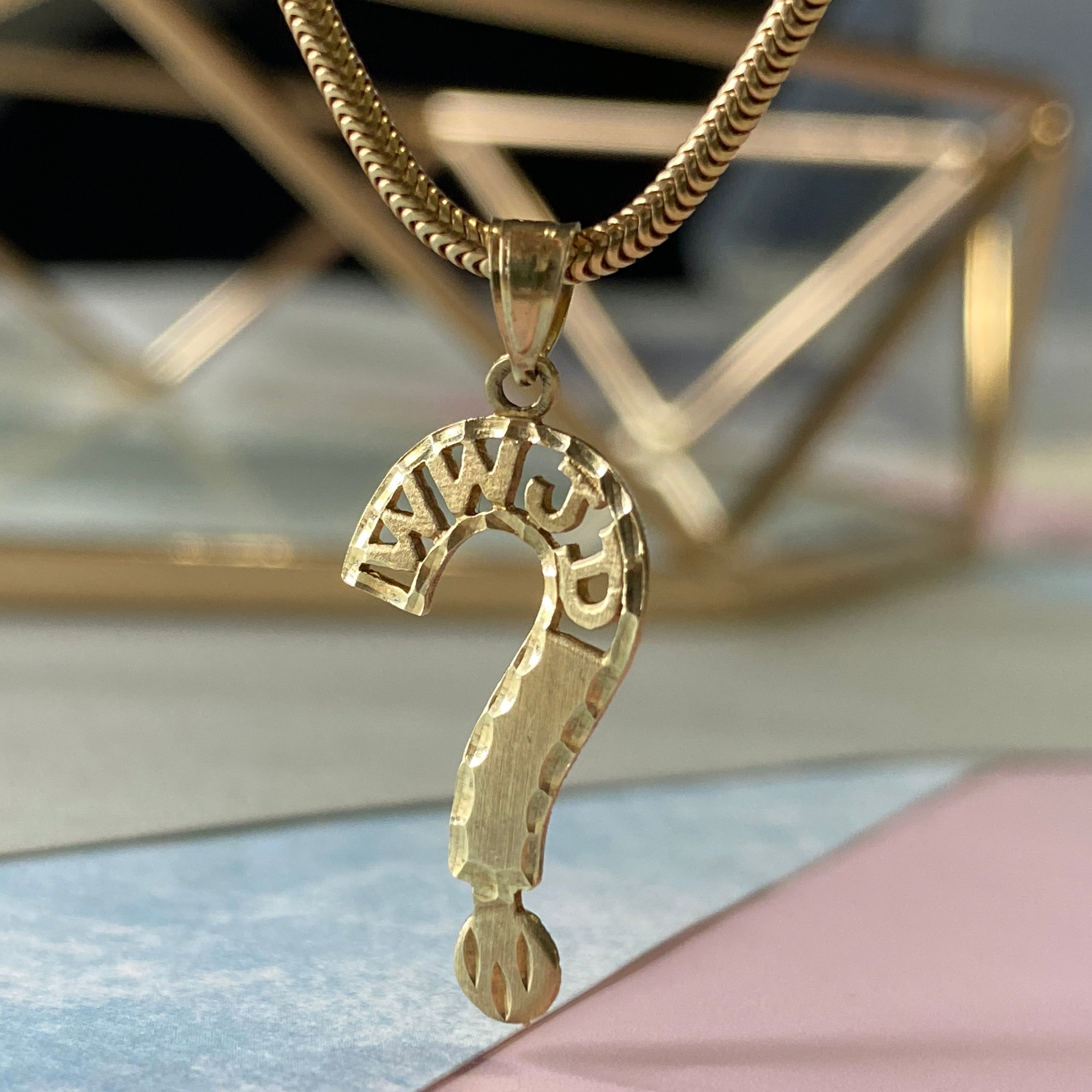 10K Yellow Gold "WWJD" What Will Jesus Do Pendant