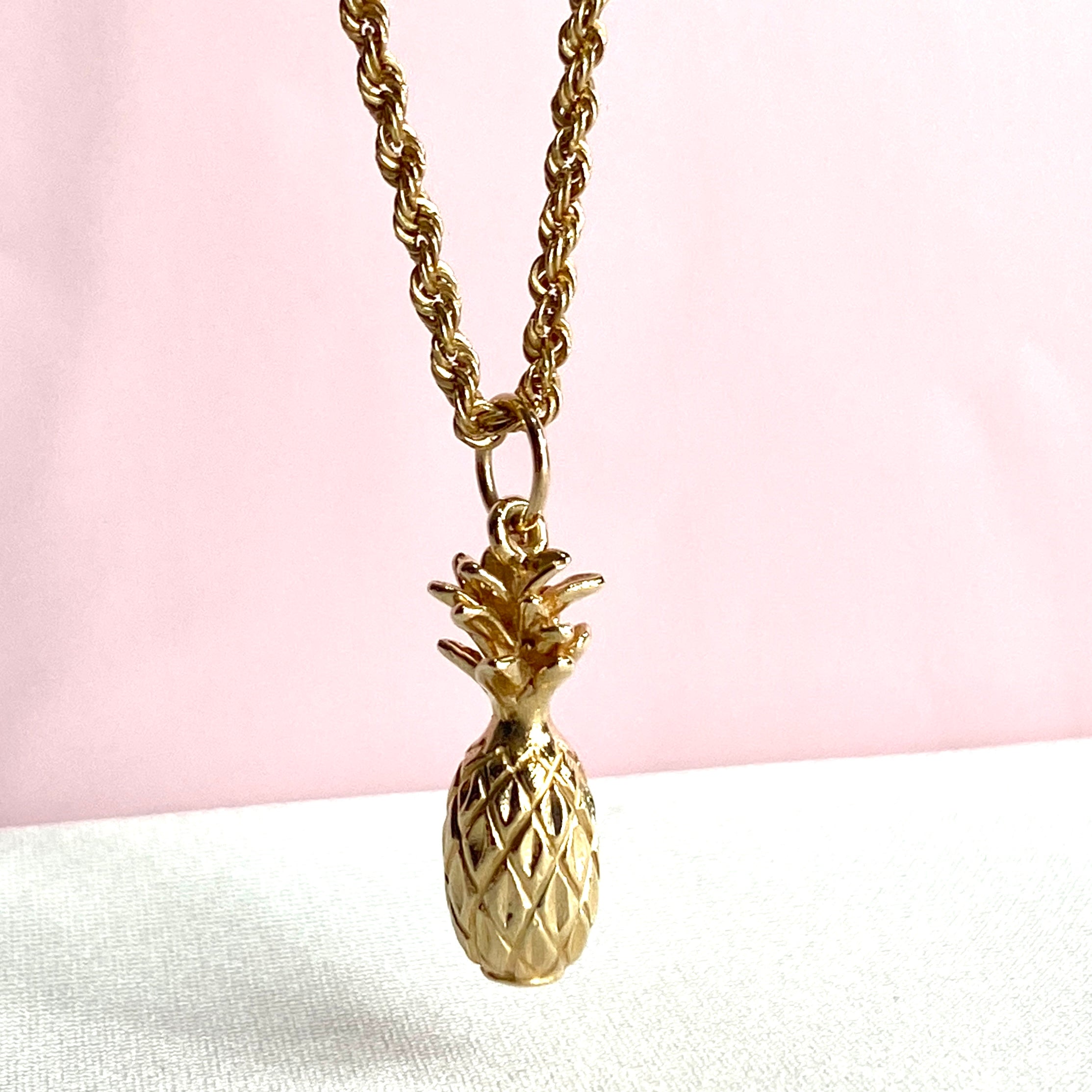 14K Yellow Pineapple Pendant