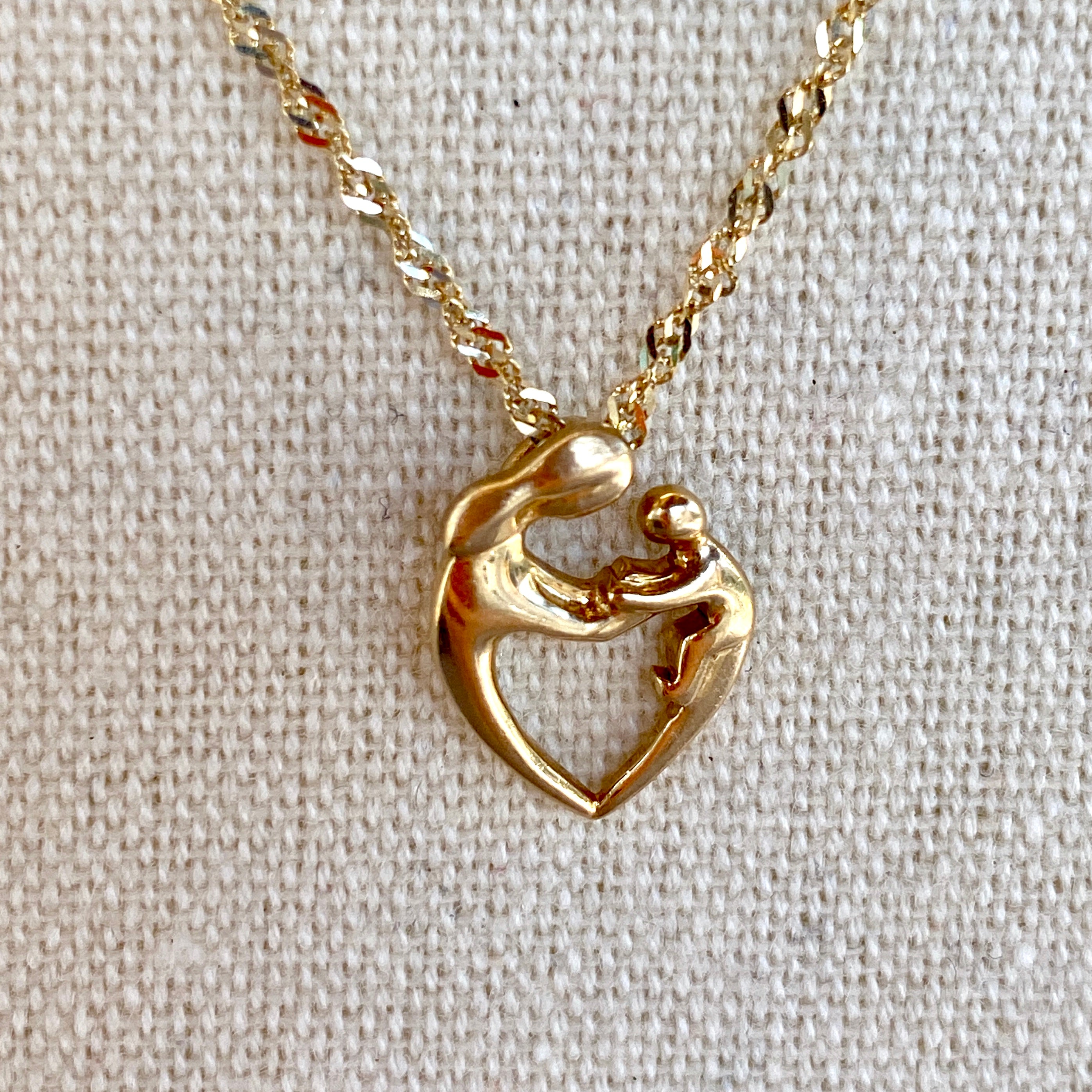 14K Yellow Mother & Child Pendant