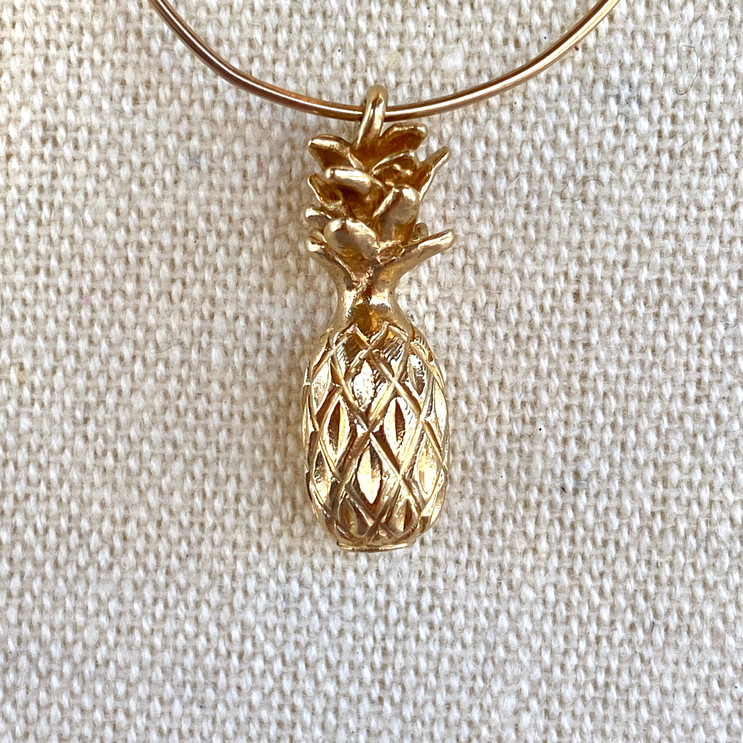 14K Yellow Pineapple Pendant