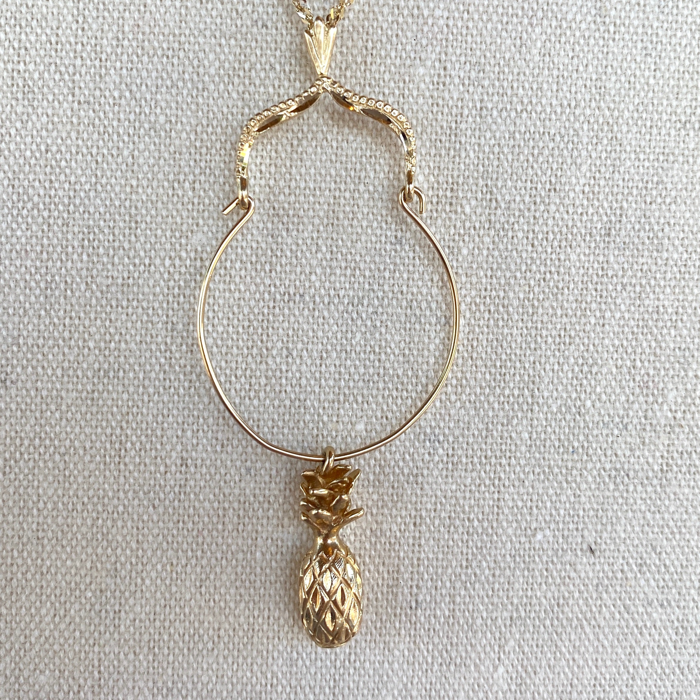 14K Yellow Pineapple Pendant